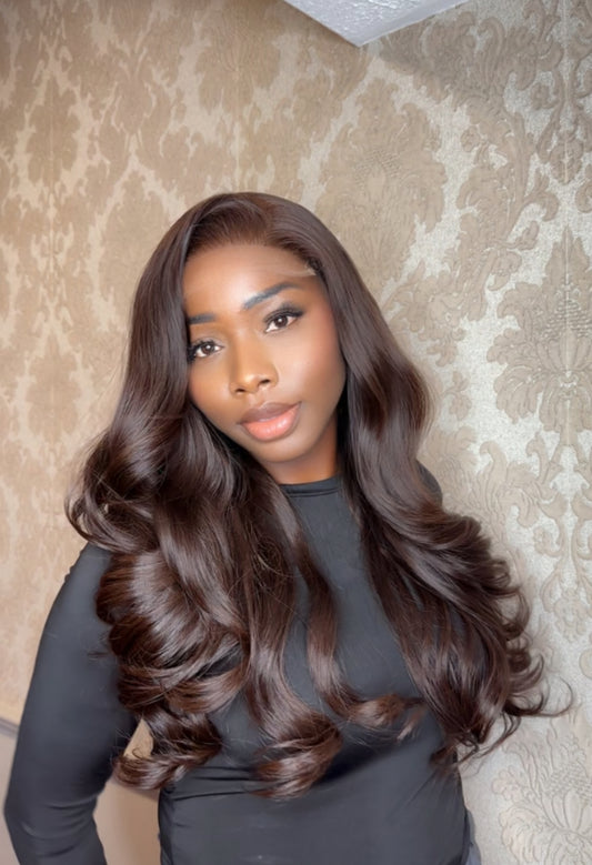 5X5 GLUELESS WIG SWISS LACE MADE WITH RAW HAIR (SINGLE DONOR)