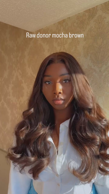 Raw Donor Mocha Brown Wig